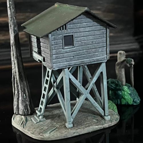 日版动画场景树屋盒蛋摆件仿古场景模型