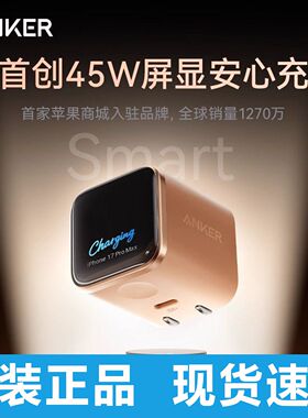 Anker安克安心充Smart苹果新机45W充电器屏显快充iPhone17ProMax快充套装充电器A121D官-翻