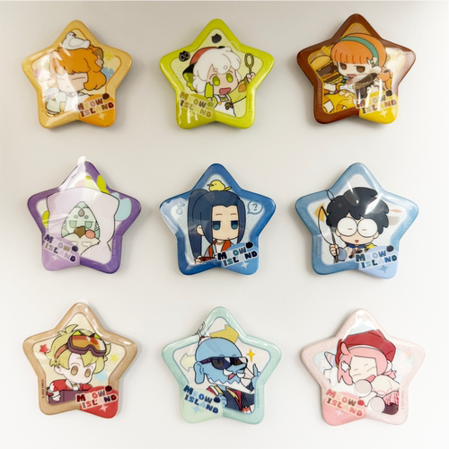 指定款正版罗小黑喵屿乐园Q版系列五角星徽章盲盒动漫吧唧胸针