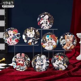 正版 指定款 有兽焉黑白对弈亮金闪底马口铁吧唧徽章盲盒胸针
