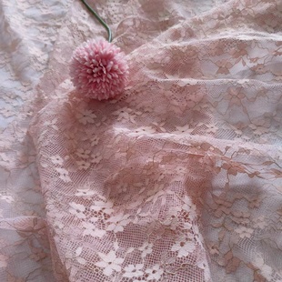 浅粉雾霾蓝浅灰黑色小花花边蕾丝镂空金线服装 面料布料高端定制