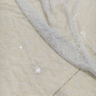 嫩粉浅蓝色蕾丝薄款 花边骨线面料辅料旗袍连衣裙定制布辅料手工