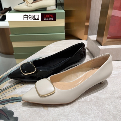 LE SAUNDA莱尔斯丹专柜正品2026春通勤百搭浅口低跟单鞋女7M31502