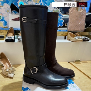 骑士靴高筒靴女N25580901 2025秋冬李梦同款 natursun娜冉 专柜正品