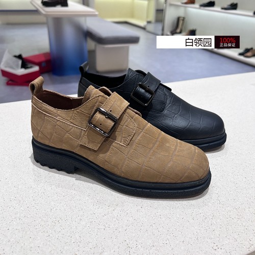 achette雅氏单鞋复古德比鞋粗跟