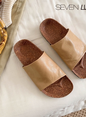 SEVEN LUNA~国内正品2025夏季度假一字拖休闲舒适凉拖鞋女SLMO699