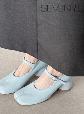 SEVEN LUNA~国内正品2026春季复古分趾玛丽珍鞋高跟单鞋女SLDQ157