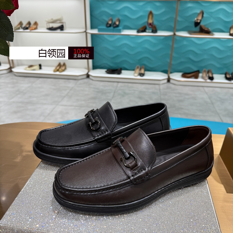 LE SAUNDA莱尔斯丹专柜正品2025秋商务休闲乐福鞋男皮鞋6TM61901