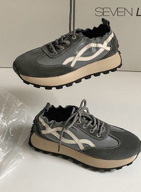 SEVEN LUNA~国内正品2025春款复古厚底德训鞋休闲鞋单鞋女SLMK276