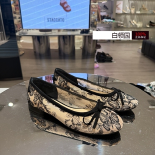 Staccato思加图~专柜正品2025秋季蝶影纱新中式蕾丝鞋单鞋女EGV03