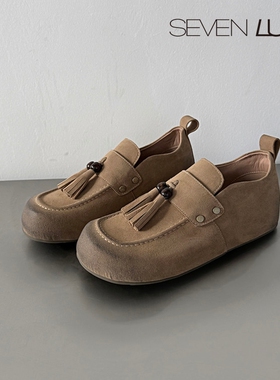 SEVEN LUNA~国内正品2025秋冬复古流苏勃肯鞋厚底休闲鞋女SLMK502