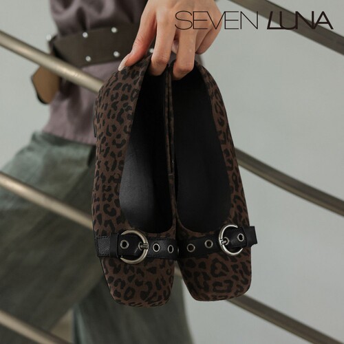 SEVEN LUNA~国内正品2026秋季复古豹纹内增高浅口单鞋女SLXS112