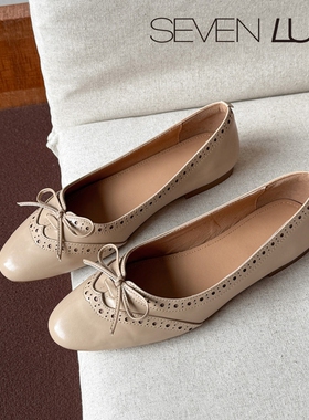SEVEN LUNA~国内正品2026春季法式复古芭蕾鞋平底单鞋女SLDQ267