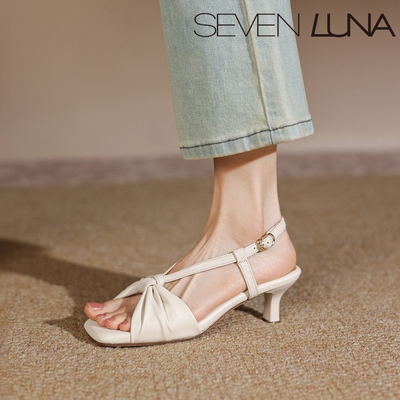 SEVEN LUNA~国内正品2026夏季踩屎感温柔风露趾高跟凉鞋女SLTB535