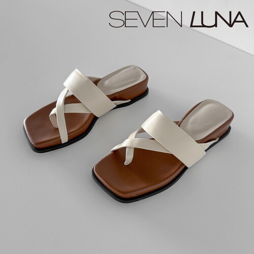 SEVEN LUNA~国内正品2026夏季度假风夹趾一字拖休闲凉鞋女SLDQ385