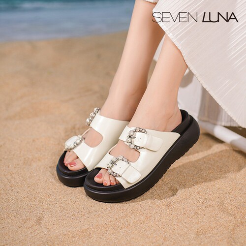 SEVEN LUNA~国内正品2025夏季厚底舒适勃肯拖休闲凉拖鞋女SLDT33