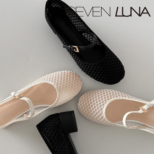 SEVEN LUNA~国内正品2026夏季网面透气玛丽珍鞋低跟凉鞋女SLDQ172