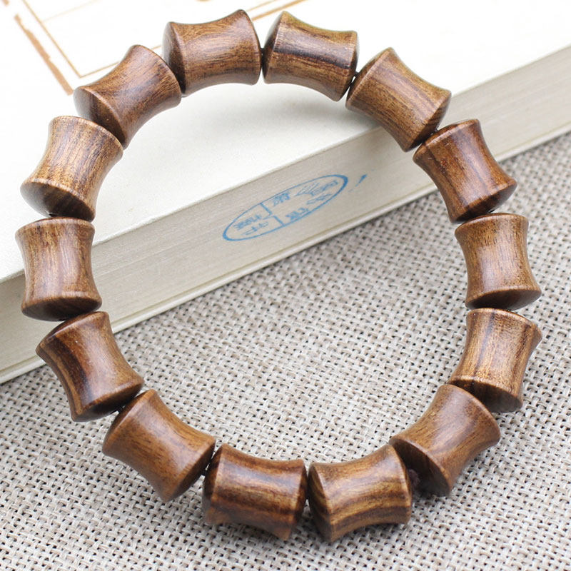 天然实木非洲黑花梨木手串竹节文玩饰品男女手链直播货源节节高升