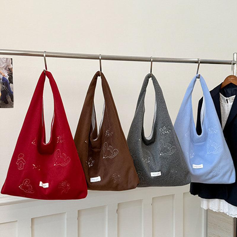 小众文艺飞鸟刺绣腋下包大容量简约百搭托特包学生通勤单肩手提包,箱包皮具/热销女包/男包,托特包,淘宝优惠券,粉丝福利购,淘宝优惠卷