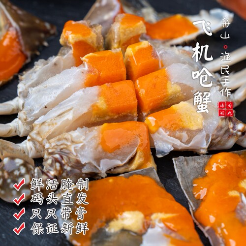 舟山红膏中飞机呛蟹梭子蟹