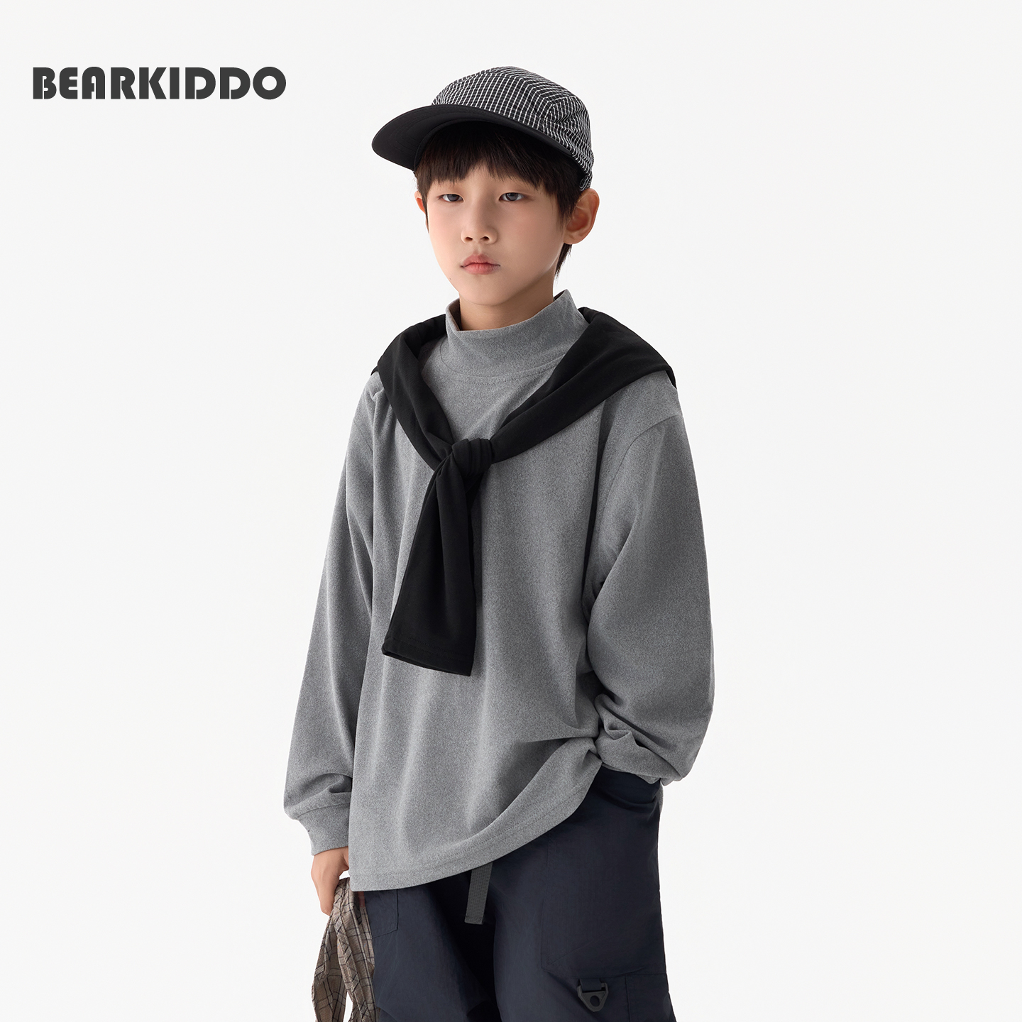 2025秋冬加厚糯米绒打底衫男童柔软时尚T恤儿童保暖舒适上衣新款