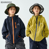 儿童户外时尚 新品 冲锋衣 男童山系露营防风薄外套2026秋季 春秋新款