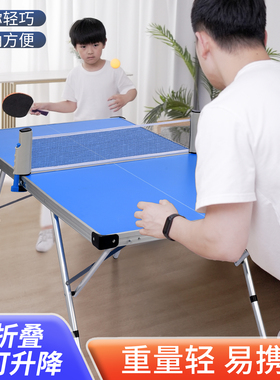 家用小型乒乓球桌儿童乒乓球台可折叠易携带收纳方便学习游戏露营