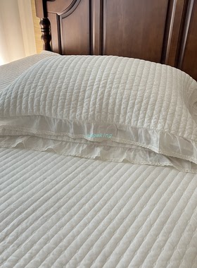 外贸韩国巴里纱砂洗花边床盖三件套多功被套米粒绣花绗缝被公主仙