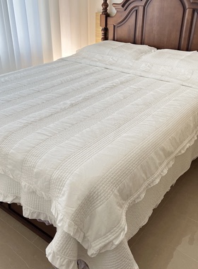 浦江工厂新款韩版巴厘纱全棉砂洗床盖四件套绗缝三件套多功能被套