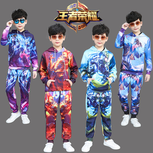 中大童王者荣耀衣服连帽卫衣套装男儿童春秋季学生衣服长裤两件套
