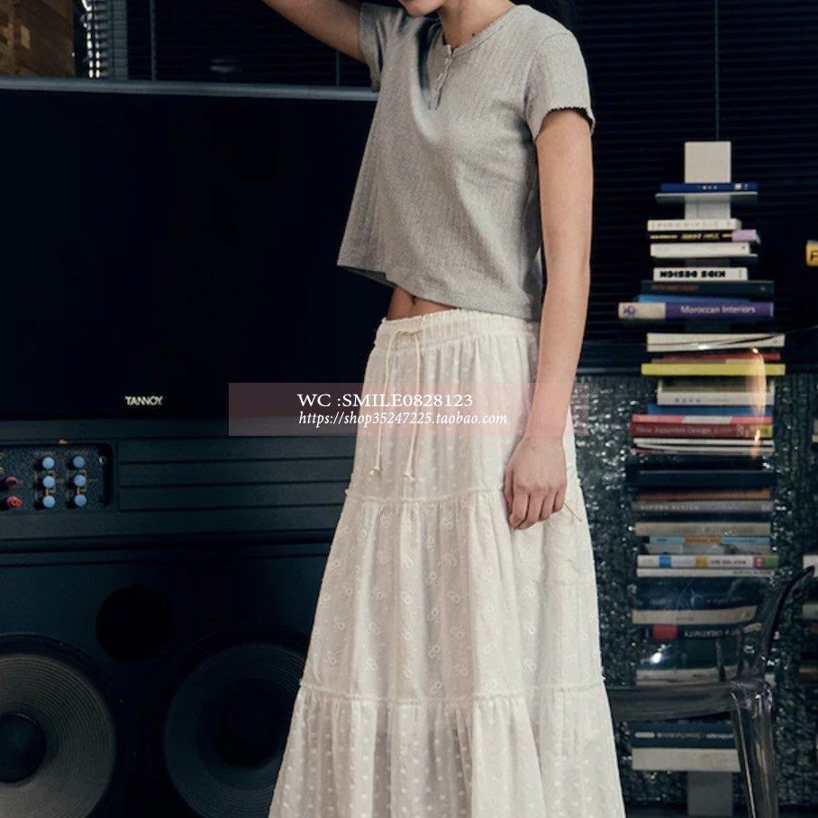 【VOVOSHOP】FRITUR 25SS韩国代购  褶皱蕾丝拼接半身裙