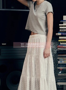 【VOVOSHOP】FRITUR 25SS韩国代购  褶皱蕾丝拼接半身裙