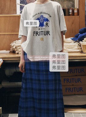 【VOVOSHOP】FRITUR 25SS 韩国代购  灰色圆领 印花图案短袖T