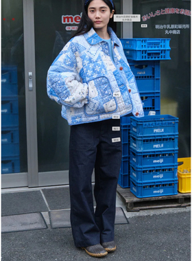 【BEAKER】25秋冬韩国代购  Semi Wide Denim Pants - Navy VOVO