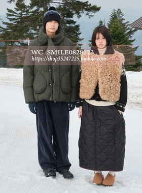 【BEAKER】2025秋冬 韩国代购 VOVOSHOP女士绗缝蓬松裙 - 黑色