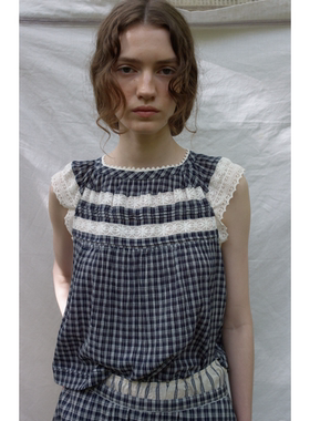 【VOVOSHOP】 DYLLIS 25SS 蕾丝无袖短袖上衣2色选