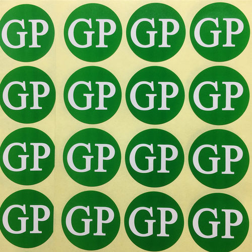 GP不干胶标签纸圆形RO绿底环保