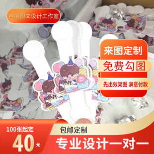 奶茶吸管套定制LOGO杯套网红地名个性咖啡店路牌插卡贴纸标签蓝色