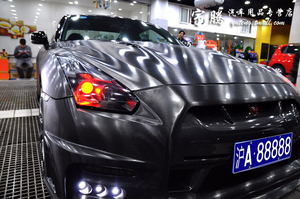 美国艾利Avery 进口车身贴膜 整车贴膜 重金属拉丝黑 GTR施工案例