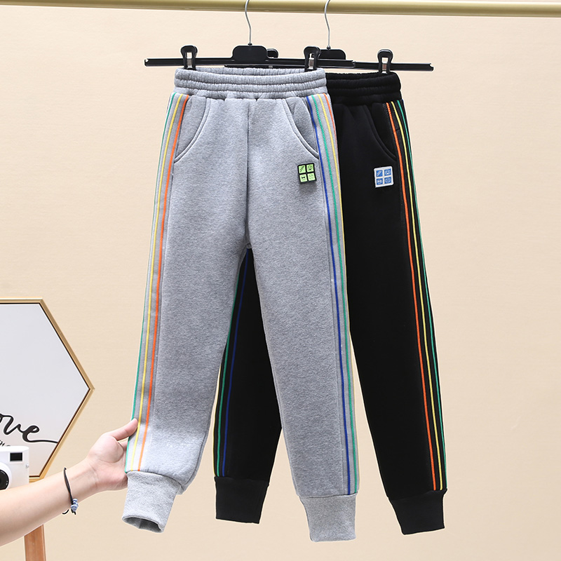 女童秋冬加绒长裤休闲运动卫裤