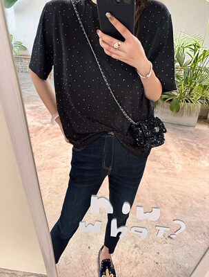 bling冰爽烫钻凉感短袖T恤