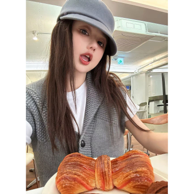 LANGBOOM   松弛感藏不住  灰色高级感纹路复古松弛感针织马甲