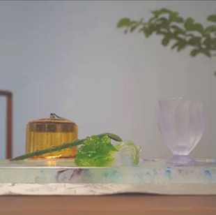 卡普拉铃兰茶杯琉璃花口高脚杯茶具茶器多色可选K04