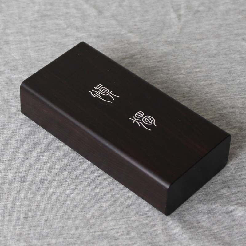 定制镶嵌999纯银文字檀木整料掏空便携20支细烟粗烟中支红木烟盒