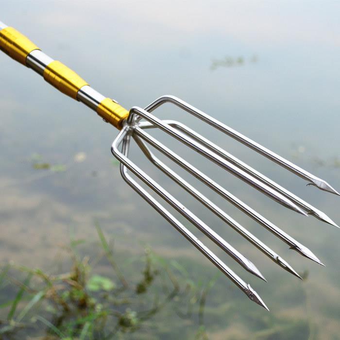 圆叉平叉五齿七齿叉鱼叉鱼插圆七齿叉鱼插灯笼叉钢插鱼叉圆7齿鱼