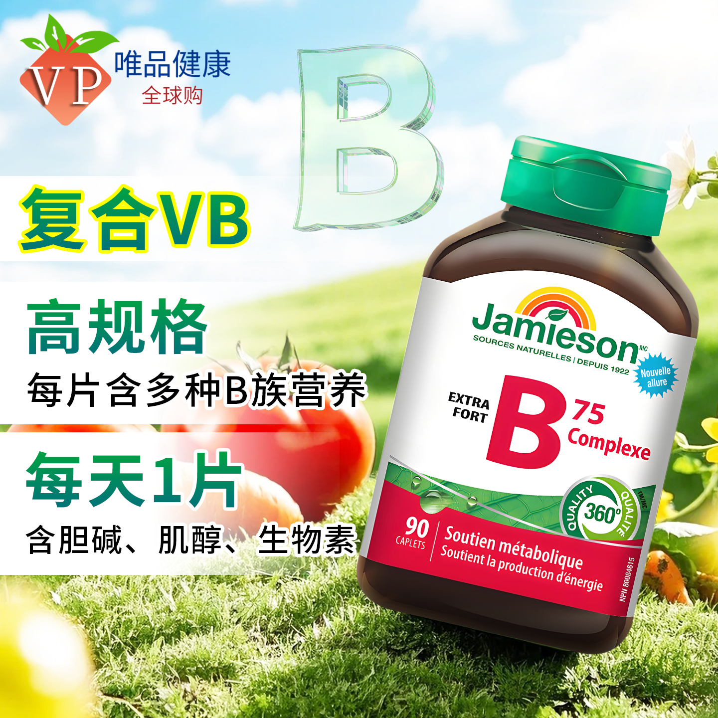 JAMIESON健美生维生素B族90粒