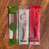 日本原装 KAI贝印大齿宽齿梳子防静电美发梳旅行卷发梳扁梳宽齿梳