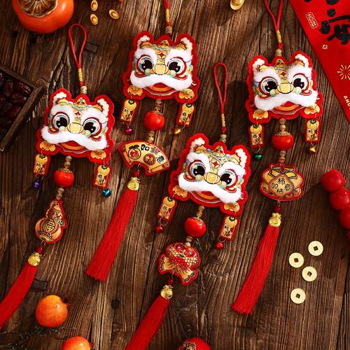 2026新年装饰挂件新春马年新款客厅场景布置大门醒狮福字过年挂饰