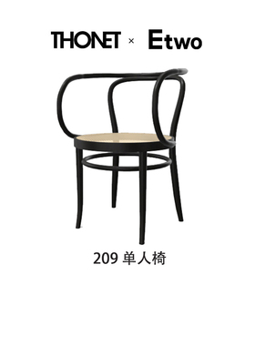 E2全球购正品|德国Thonet 209单人椅经典新中式轻奢设计师休闲椅