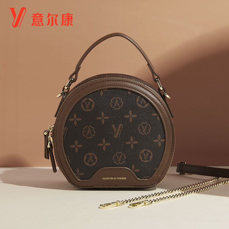 意尔康官方旗舰店官网正品包包个性小圆包女斜挎百搭单肩包质感小